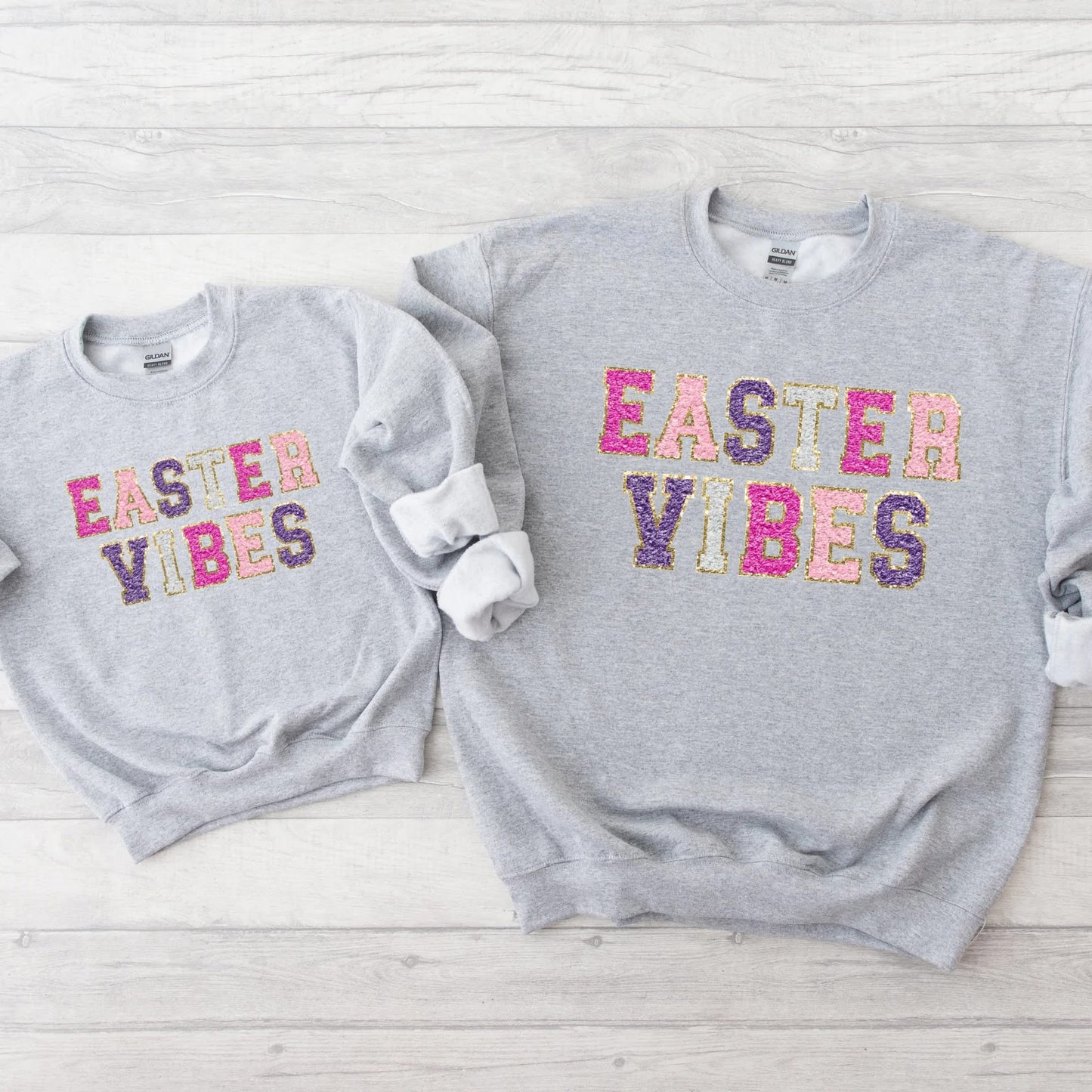 PRE-ORDER Easter Vibes Patch Graphic Tee & Sweatshirt - Adult & Kids