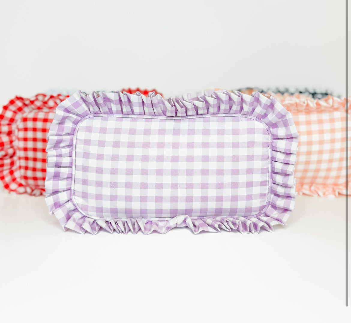 Gingham Frilly Bags - multiple colors