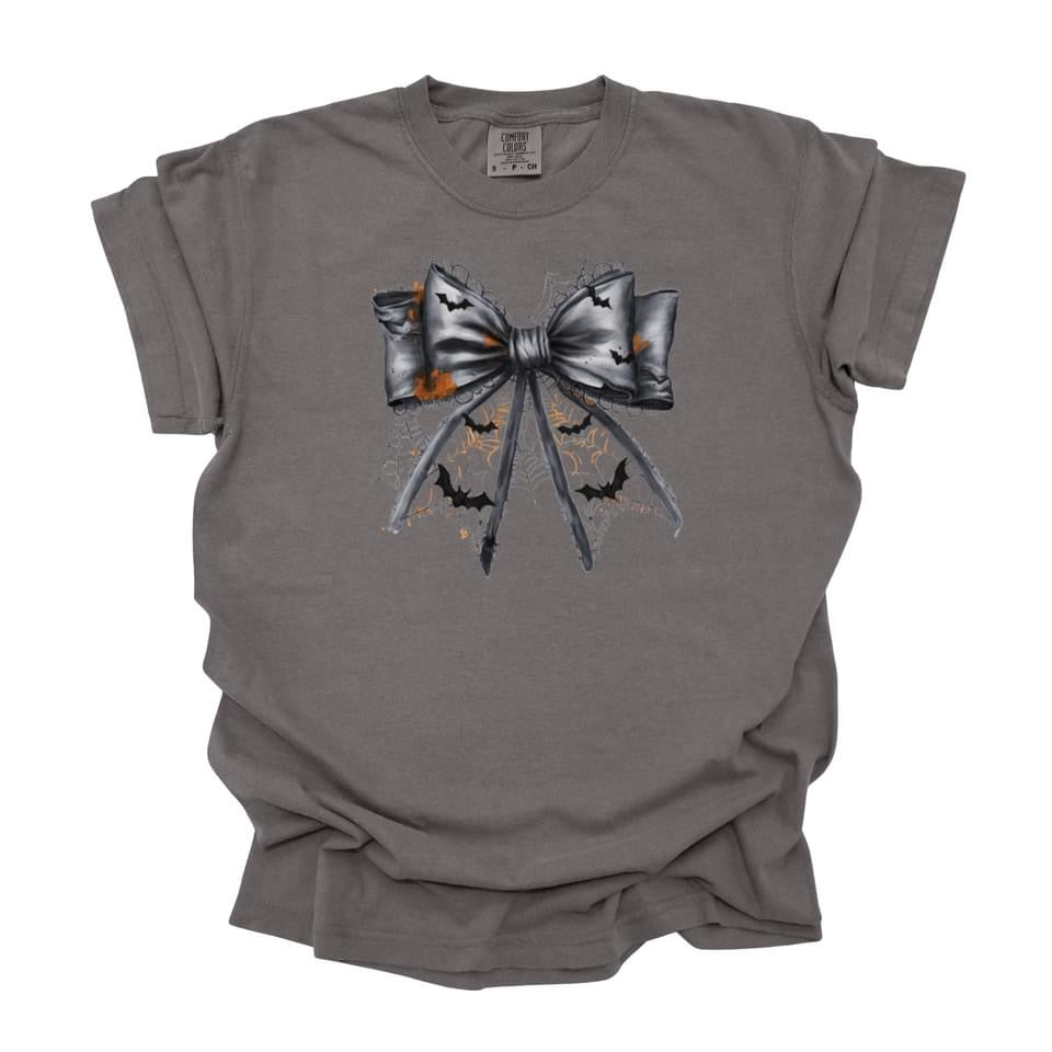 Bat Coquette Bow Halloween Graphic Tee