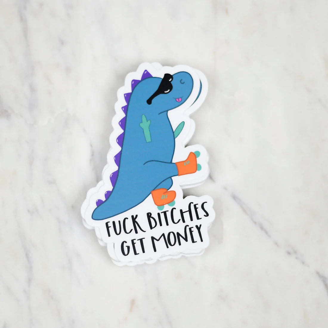 Fuck Bitches Get Money Dino Sticker Decal