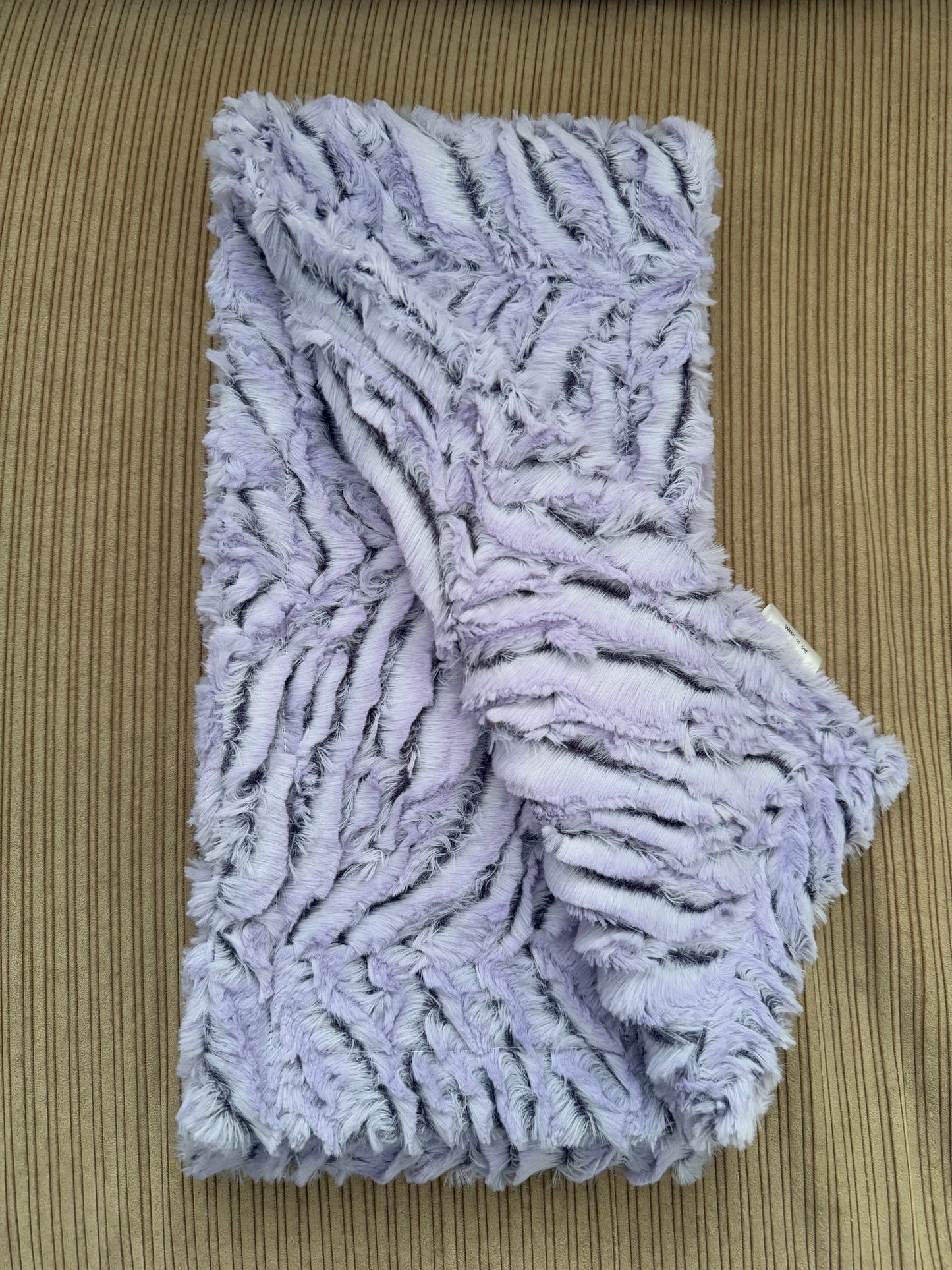 Frosted Iris Zebra Minky Scarf