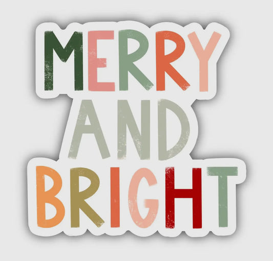 Merry and Bright Multicolor Sticker