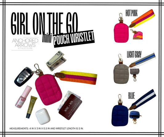 Girl On The Go Mini Pouch Wristlets - multiple colors