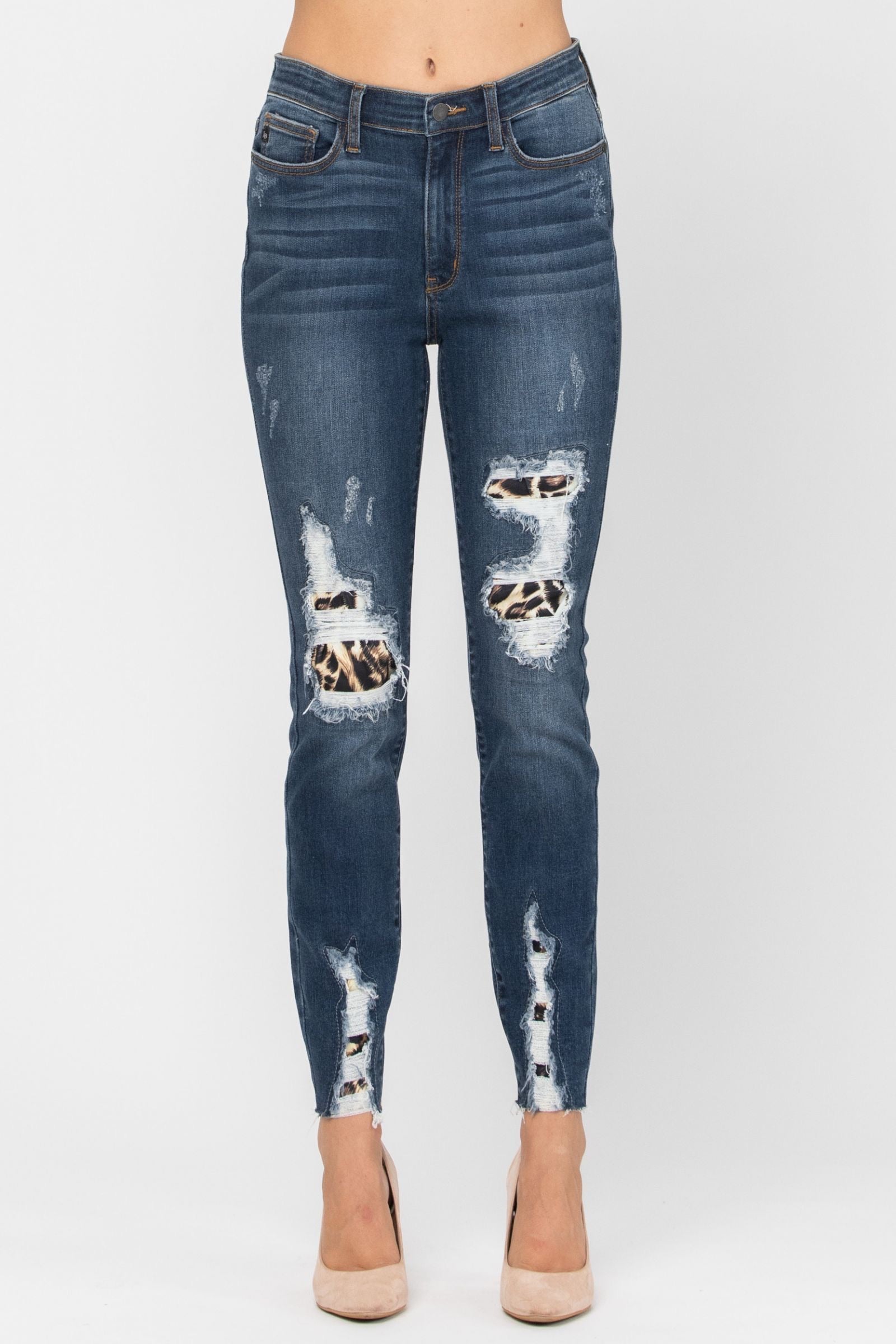 Judy blue leopard distressed hot sale jeans